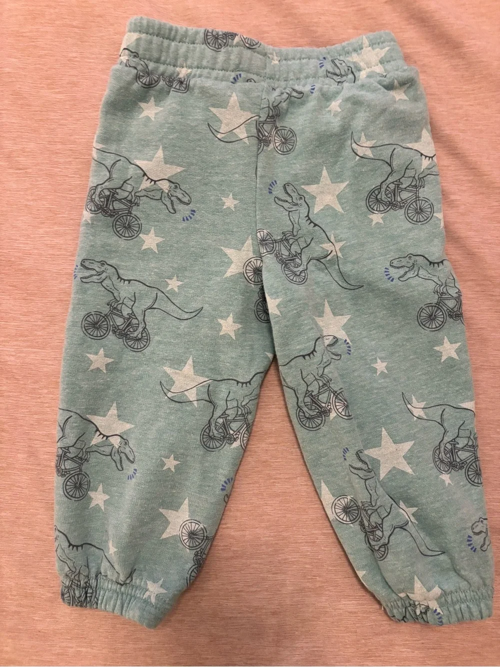 Garanimals Teal Dino Bike Joggers with White Stars